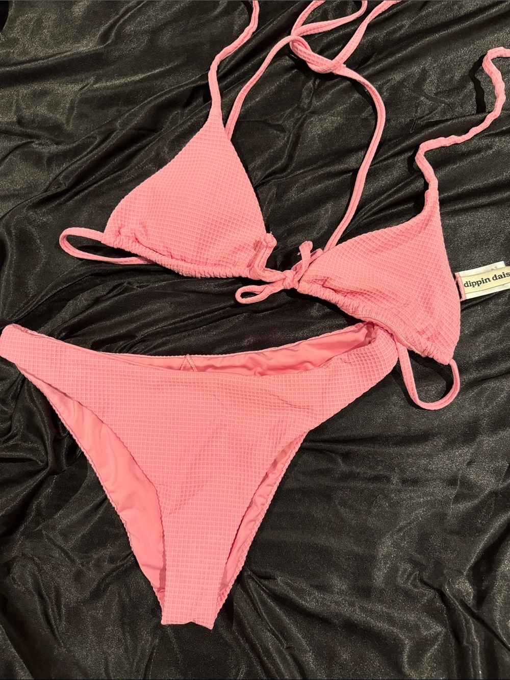 Dippin' Daisy's Pink Waffle-Texture Triangle Bikini